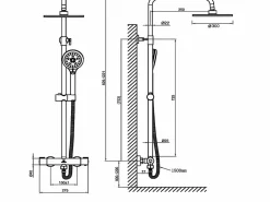 Columna de ducha termostática BOSSA mate Ø 20 cm^Valaz Online