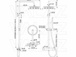 Columna de ducha termostática EBRO Ø 30cm Cromado^Valaz