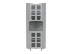 Columna de esquina de baño - con iluminación LED - con 2 puertas - con 4 estantes - con estantes abiertos -^ModernLuxe Best