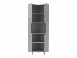 Columna de esquina de baño - con iluminación LED - con 2 puertas - con 4 estantes - con estantes abiertos -^ModernLuxe Best