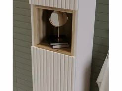Petits-Meubles Columna De Baño|Columna de pared 2 puertas 1 compartimiento Riva Cachemira y Madera