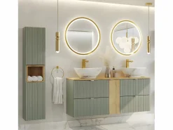 Columna de pared 2 puertas 1 compartimiento Jade y Madera^Petits-Meubles