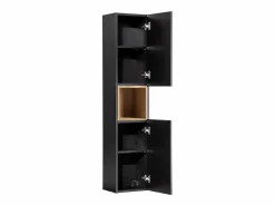 Petits-Meubles Columna de pared 2 puertas 1 compartimiento Riva y Madera Negro Online