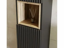 Petits-Meubles Columna de pared 2 puertas 1 compartimiento Riva y Madera Negro Online