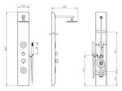 Shower & Design Columna ducha hidromasaje JUBIDA - - 20 x 130 cm Negro Clearance