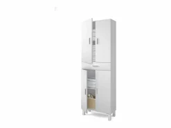 Columna De Baño|Columna para baño Kris de 4 puertas y 1 cajón acabado brillo, 182 cm(alto)60 cm(a