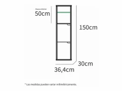 Columna De Baño|Columna para baño Nadia acabado roble gold, 150 cm(alto) 36,5 cm(ancho) 30 cm(largo)