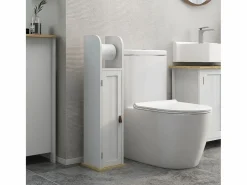Basic Accesorios De Wc|Columna portarrollos Siena Kleankin con puerta 80x20x20 cm