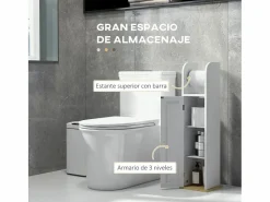 Basic Accesorios De Wc|Columna portarrollos Siena Kleankin con puerta 80x20x20 cm