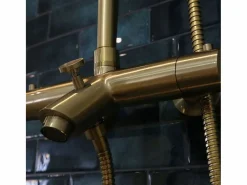 Essebagno Columna De Ducha|Columna termostática para bañera y ducha Luisa II 250 oro cepillado
