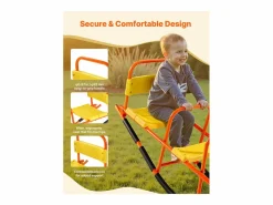 Columpio Balancín SucceBuy, Capacidad de Carga 90,7 kg, con Asas, Asientos Amplios con Respaldo, para Césped, Jardín, para 2 Niños de 3 Años en Adelante Multicolor Online