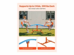 Columpio Balancín SucceBuy, Capacidad de Carga 136 kg, con Cómodas Asas, Asientos con Respaldo, Rotación de 360°, para 2 Niños de 3 Años en Adelante Multicolor Discount