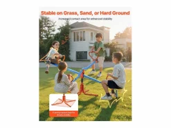 Columpio de Balancín SucceBuy para Niños, Capacidad 49,9 kg por Asiento, Equipado con Asas Ergonométricas, Patas de Soporte de 4 Ramas, Rotación 360°^ Best
