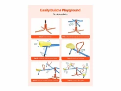 Columpio de Balancín SucceBuy para Niños, Capacidad 49,9 kg por Asiento, Equipado con Asas Ergonométricas, Patas de Soporte de 4 Ramas, Rotación 360°^ Best