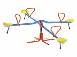 Columpio de Balancín SucceBuy para Niños, Capacidad 49,9 kg por Asiento, Equipado con Asas Ergonométricas, Patas de Soporte de 4 Ramas, Rotación 360°^ Best