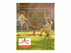 Columpio|Columpio de Balancín SucceBuy para Niños, Capacidad 45,4 kg por Asiento, Equipado con Asas Ergonométricas, Patas de Soporte de 4 Ramas, Rotación 360°