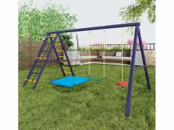 Merax Columpio|Columpio infantil multifuncional para exterior - 310 x 174 x 203 cm - de acero - con estructura de escalada -