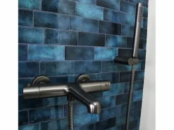 Essebagno Alcachofa De Ducha, Cabezal|Combinación de soporte de ducha Luisa de 3 piezas en gris metalizado