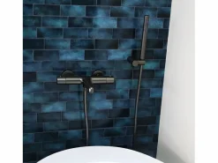 Essebagno Alcachofa De Ducha, Cabezal|Combinación de soporte de ducha Luisa de 3 piezas en gris metalizado