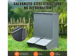Comedero para Cerdos SucceBuy, 130 L, Puerta Doble de Metal que Puede Acoger Hasta 8 Cerdos Gris antracita Sale