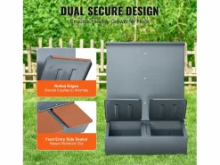 Comedero para Cerdos SucceBuy, 130 L, Puerta Doble de Metal que Puede Acoger Hasta 8 Cerdos Gris antracita Sale