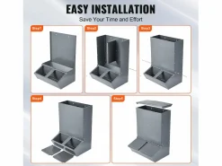 Comedero para Cerdos SucceBuy, 130 L, Puerta Doble de Metal que Puede Acoger Hasta 8 Cerdos Gris antracita Sale