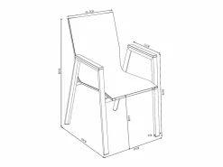 Comedor de jardín de aluminio: una mesa L.150 cm y 4 sillones apilables - Natural claro y blanco - LIOUS de^MYLIA Clearance