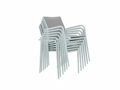 MYLIA Comedor de jardín de aluminio: una mesa extensible + 6 sillas - YOHA de Blanco Online