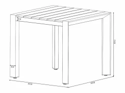 Comedor de jardín de aluminio: una mesa de 80 cm y 2 sillones apilables - Natural claro y blanco - NYROS de^MYLIA New