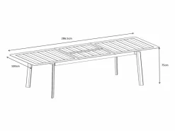 MYLIA Comedores De Jardín|Comedor de jardín de aluminio: mesa extensible L.205/286.5 cm y 10 sillones apilables - Taupe - MACILA de