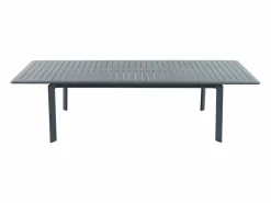 MYLIA Comedor de jardín de aluminio: una mesa extensible L.205/286,5 cm y 6 sillones apilables - Antracita - MACILA de Gris antracita Sale