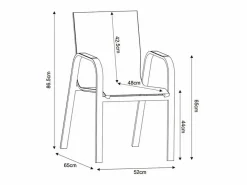 MYLIA Comedores De Jardín|Comedor de jardín de aluminio: mesa extensible de aluminio L.155/246 cm y 8 sillones - Natural claro y blanco - SERUNO de
