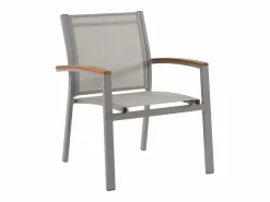 MYLIA Comedor de jardín de aluminio con mesa extensible 180/240 y 8 sillas - NAURU de Topo Discount
