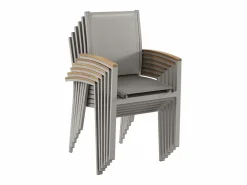 MYLIA Comedor de jardín de aluminio con mesa extensible 180/240 y 8 sillas - NAURU de Topo Discount