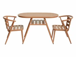 MYLIA Comedor de jardín de aluminio: Una mesa y 2 sillones - - ADEA de Cobrizo Outlet