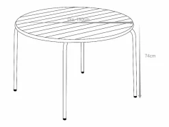 MYLIA Comedor de jardín de metal - Mesa redonda D.130cm y 6 sillones apilables - Amarillo - MIRMANDE de Mostaza Online