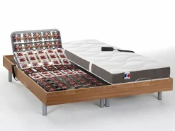 Ysmée Cama Articulada|Comedor de jardín de metal 1 mesa D.110 cm 4 sillas beige - CEDEIRA de MYLIA