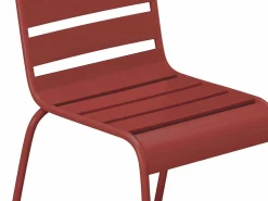 Comedor de jardín de metal - una mesa D.110cm y 4 sillas apilables^MYLIA Best