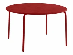 Comedor de jardín de metal - una mesa D.110cm y 4 sillas apilables^MYLIA Best