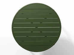 MYLIA Comedor de jardín de metal 1 mesa y 4 sillones apilables Verde - MIRMANDE Caqui Discount