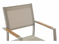 Comedor de jardín de metal: mesa redonda extensible L.150/200 cm y 4 sillones apilables - - YOHA de^MYLIA Online