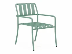 MYLIA Comedor de jardín de metal: 1 mesa de 160 cm y 6 sillas - - BIRMOS Verde almendra Sale