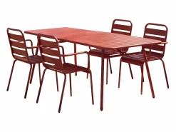 Comedor de jardín de metal 1 mesa, 4 sillones - MIRMANDE^MYLIA Clearance