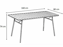 Comedor de jardín de metal 1 mesa, 4 sillones - MIRMANDE^MYLIA Clearance