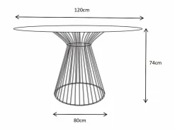 Comedor de jardín de metal: mesa D.120 cm y 4 sillones - Terracotta - BIRMOS de^MYLIA