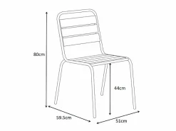 Comedor de jardín de metal - Una mesa de 70 cm y 2 sillas apilables - - MIRMANDE de^MYLIA Sale