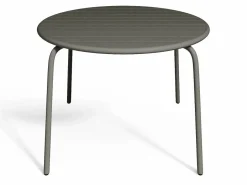 MYLIA Comedor de jardín de metal 1 mesa y 4 sillones apilables - MIRMANDE Gris antracita Outlet