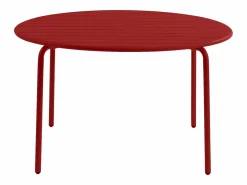 MYLIA Comedores De Jardín|Comedor de jardín de metal: 1 mesa y 4 sillones apilables MIRMANDE