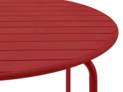 MYLIA Comedores De Jardín|Comedor de jardín de metal: 1 mesa y 4 sillones apilables MIRMANDE