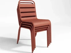 Comedor de jardín de metal una mesa L.160 con 2 sillones y 4 sillas^MYLIA Clearance